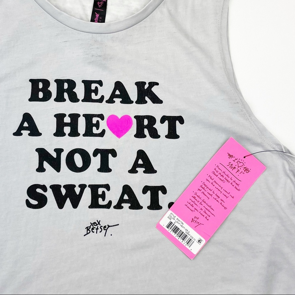 Betsey Johnson “Break a He♥️rt  Not a Sweat” Sleeveless Muscle Tee